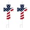 Set of 2 32"H Patriotic/ Americana Double Sided Metal Cross Yard Stake or Wall Decor